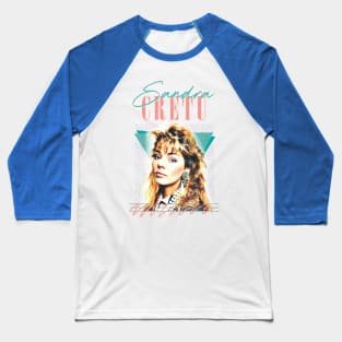 Sandra Cretu \// 80s Retro Fan Art Design Baseball T-Shirt